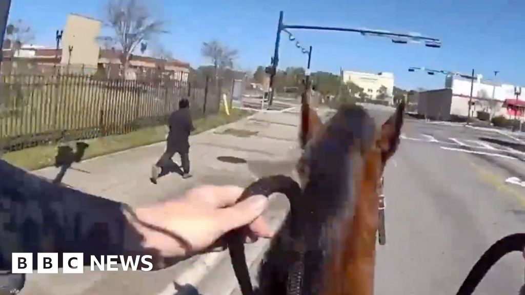 Horseback police chase after suspected drug dealer in Florida