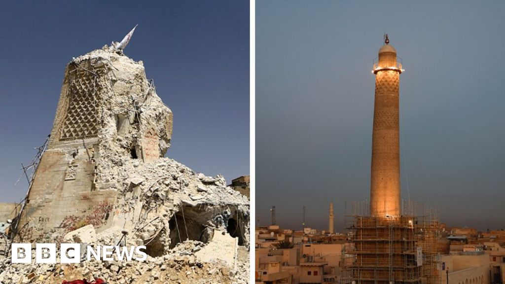 Mosul’s historic al-Nuri mosque and al-Hadba minaret rise again