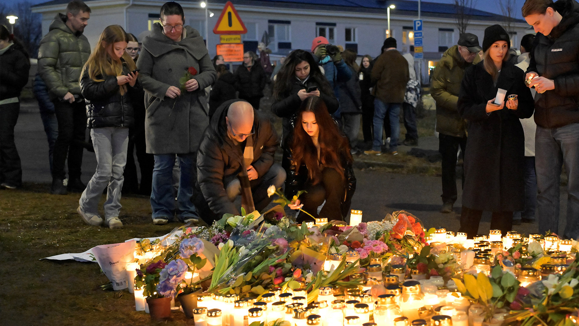 Vigil held for Sweden school shooting victims