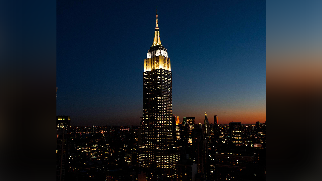 Empire State Building shines in gold, white in memory of Pope Francis after pontiff’s death