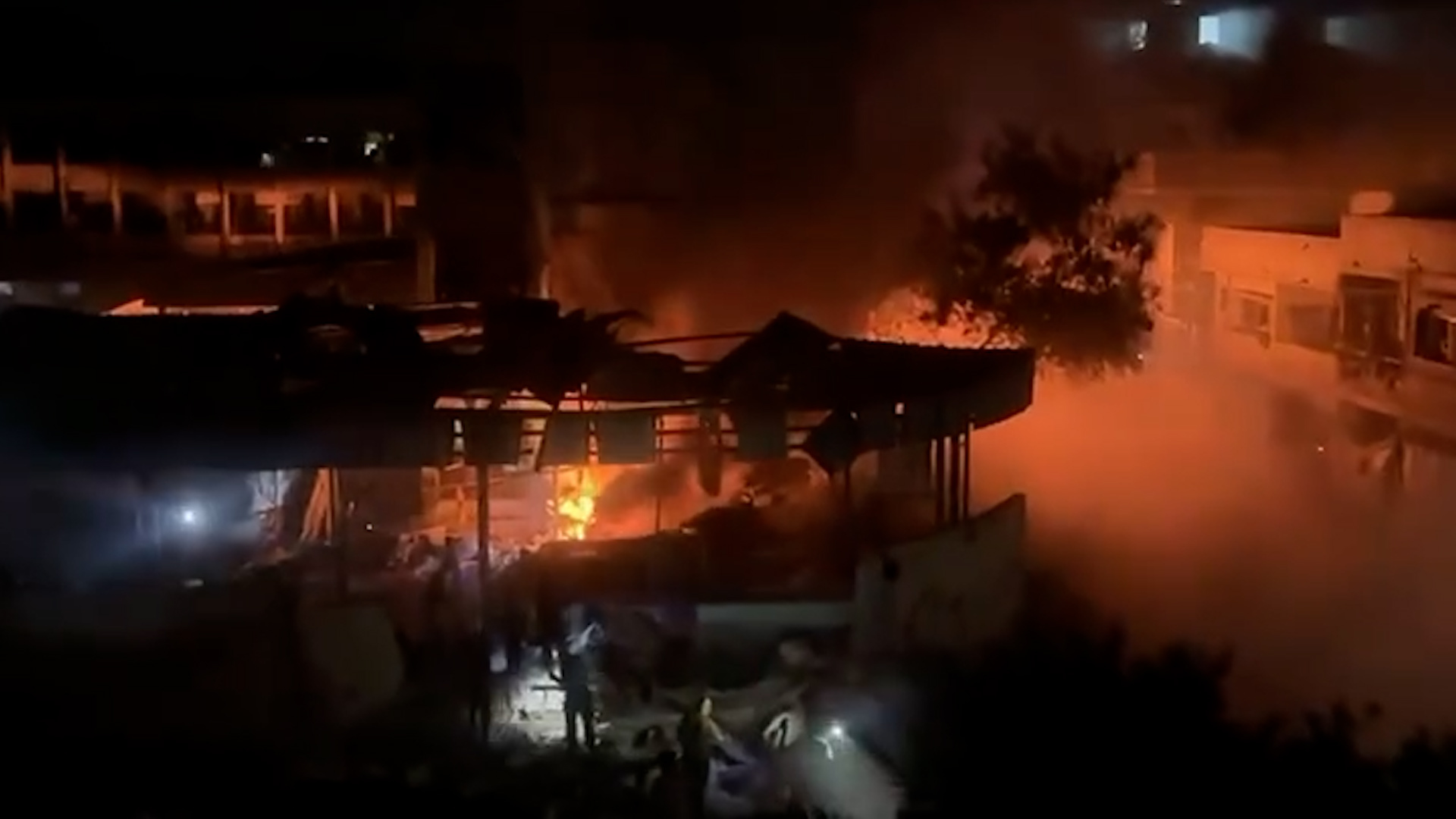 Palestinian child filmed trying to escape fires after Israeli attack